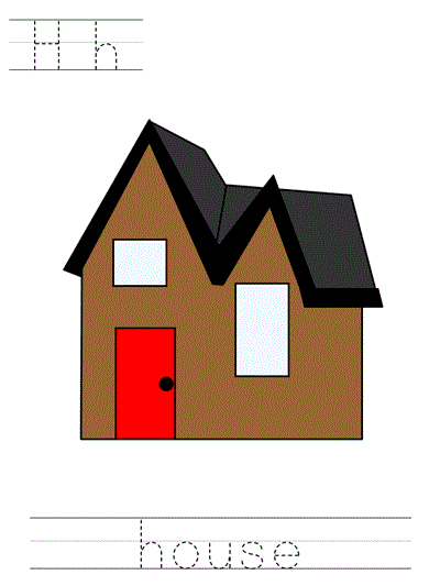 Printable print practice worksheet - Hh house