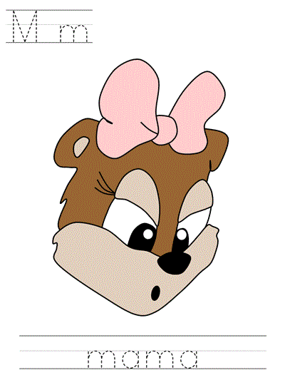 Printable print practice worksheet - Mm mama