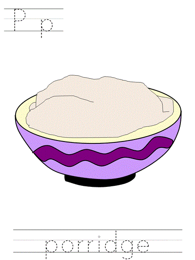 Printable print practice worksheet - Pp porridge