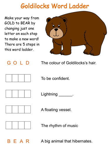 Goldilocks Word Ladder Puzzles