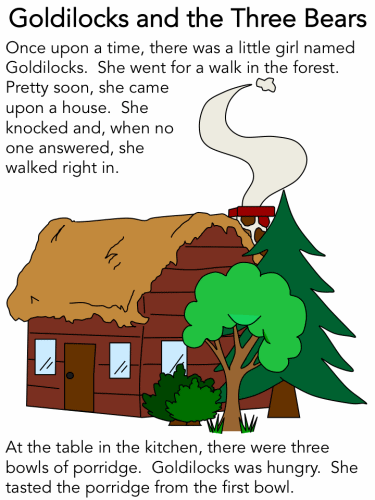 Goldilocks and the Three Bears Story Pages