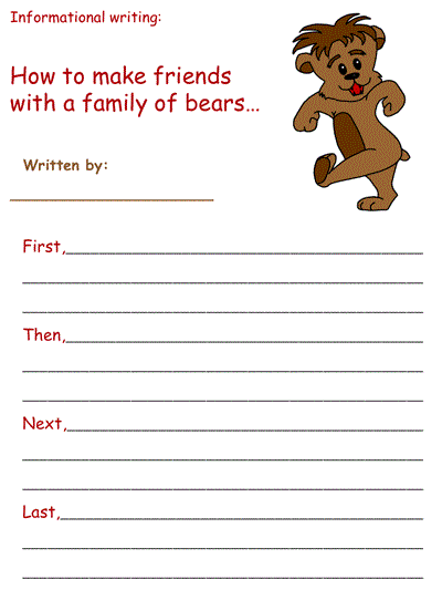 Goldilocks Informational Writing