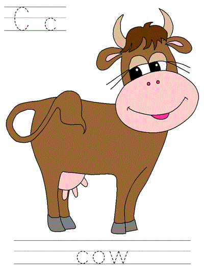 Cc cow | Learn to Print worksheet