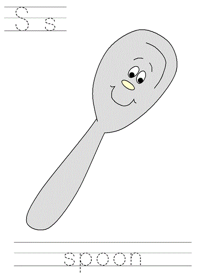 Printable print practice worksheet - Ss Spoon