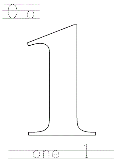 Printable print practice coloring page - Oo one