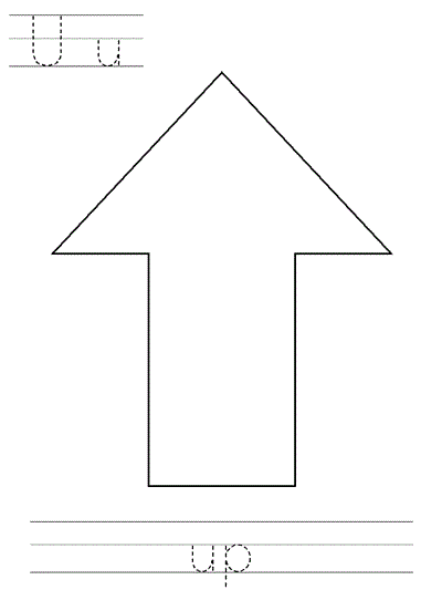 Learn to Print coloring page - Uu up