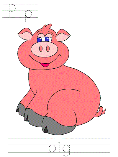 Printable print practice worksheet - Pp pig