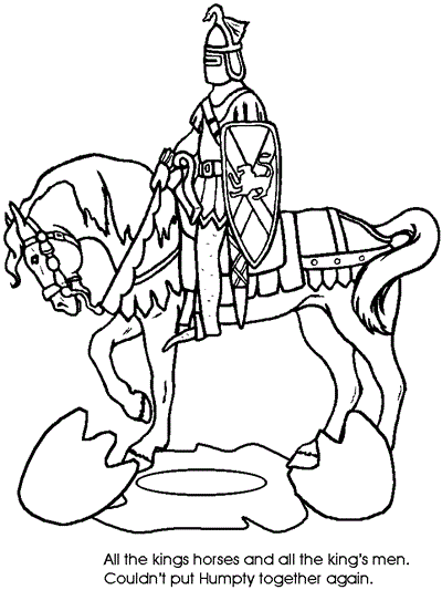 humpty dumpty coloring page with lines 3 and 4 of the verse