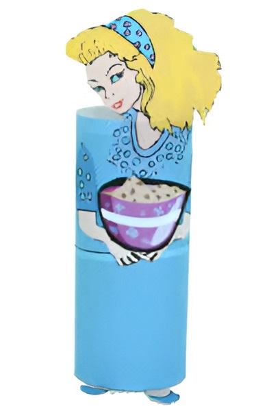 photo of the finished goldilocks cardboard tube craft