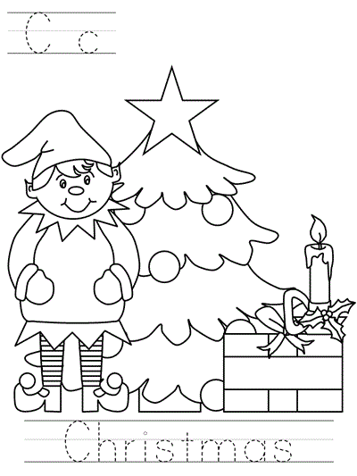 Printable print practice coloring page - Cc Christmas