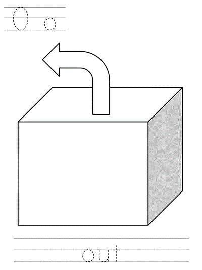 Printable print practice coloring page - Oo out