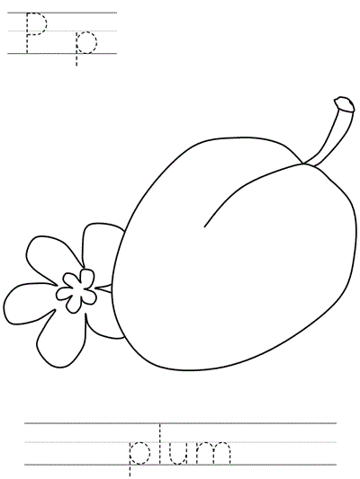 Printable print practice coloring page - Pp plum
