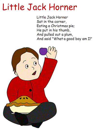 Little Jack Horner printable poster