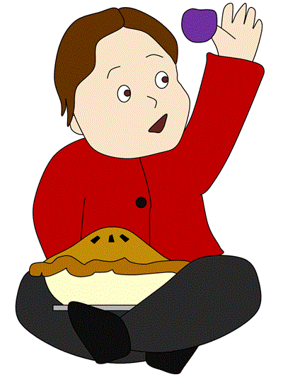 printable poster of Jack Horner pulling a plum out of a pie