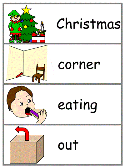Word Wall Words - Christmas, corner, eating, out
