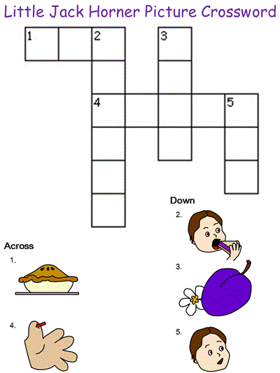 Little Jack Horner Picture Crossword