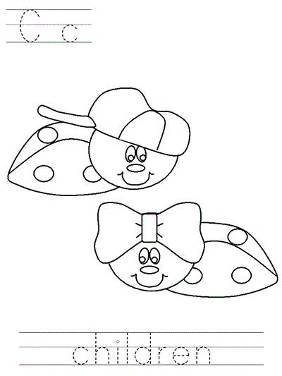Printable print practice coloring page - Cc children