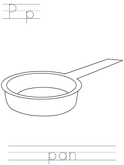 Printable print practice coloring page - Pp pan