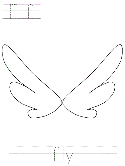 Printable print practice worksheet - Ff fly