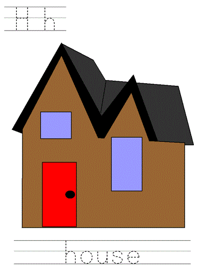 Printable print practice worksheet - Hh house