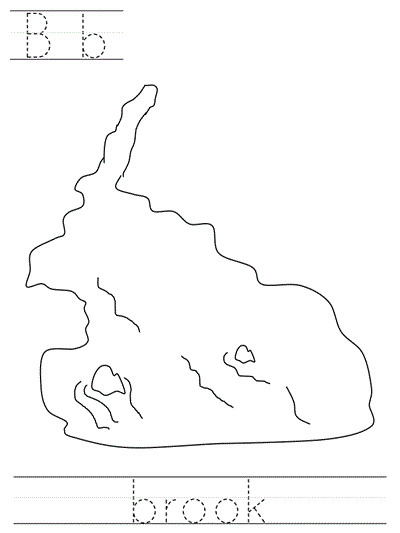 Printable print practice coloring page - Bb brook