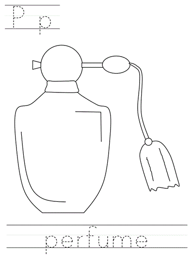 Printable print practice coloring page - Pp perfume