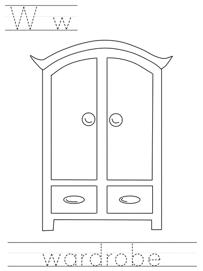 Printable print practice coloring page - Ww wardrobe