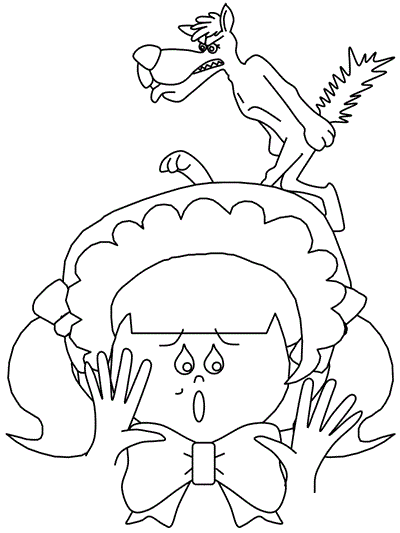 Coloring page - Little Red and Wolf