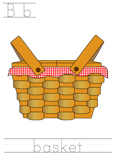 Printable print practice worksheet - Bb basket