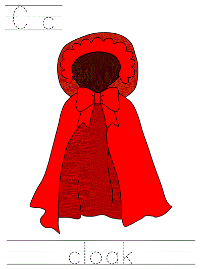 Printable print practice worksheet - Cc cloak