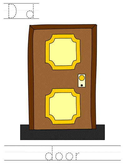 Printable print practice worksheet - Dd door