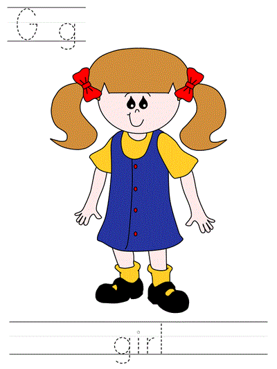 Printable print practice worksheet - Gg girl
