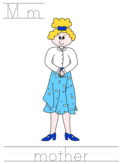 Printable print practice worksheet - Mm mother