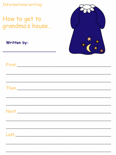 Little Red Riding Hood Printable Informational Writing Worksheets