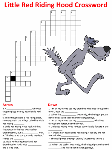 Little Red Riding Hood Crossword Puzzles