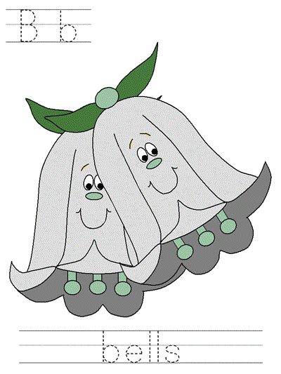 Printable print practice worksheet - Bb bells