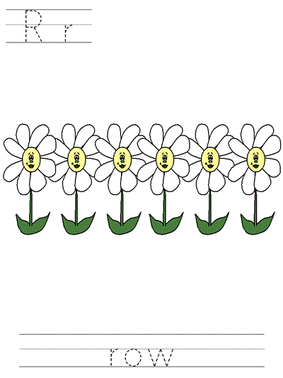 Printable print practice worksheet - Rr row