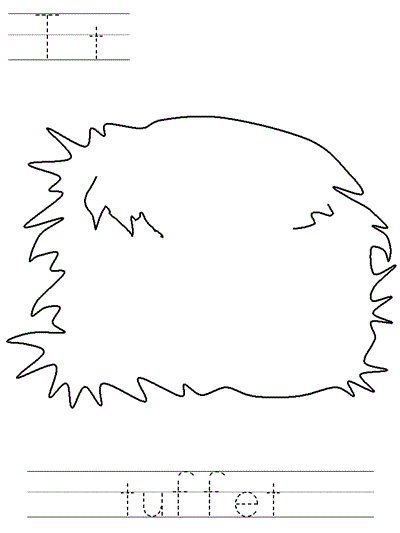 Printable print practice coloring page - Tt tuffet