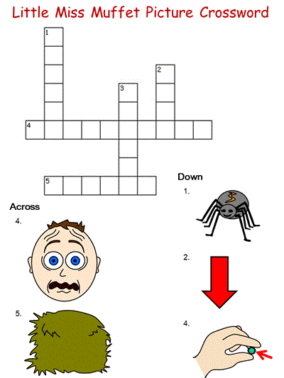 Little Miss Muffet Crossword Puzzle