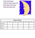 I See the Moon Custom Chore Chart