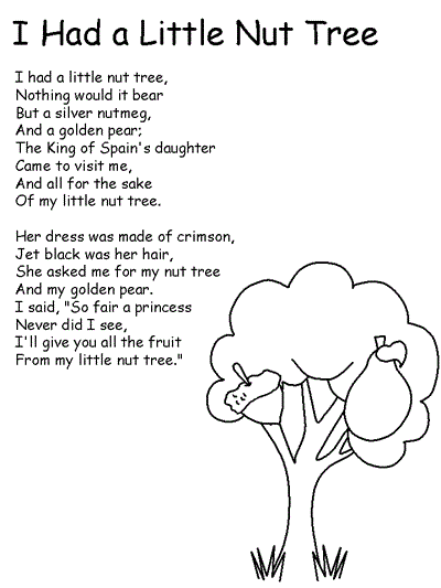 Coloring page - I Had a Little Nut Tree