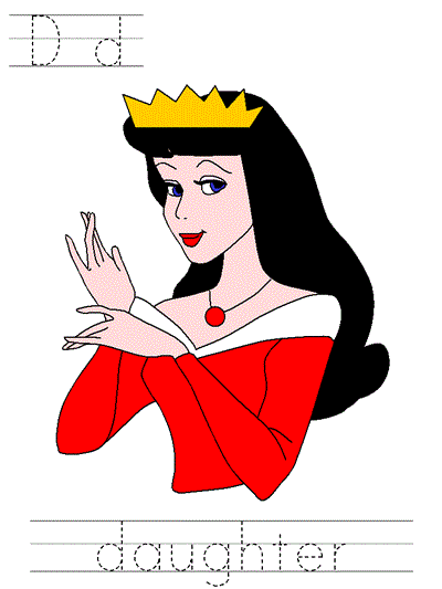 Printable print practice worksheet - Dd daughter