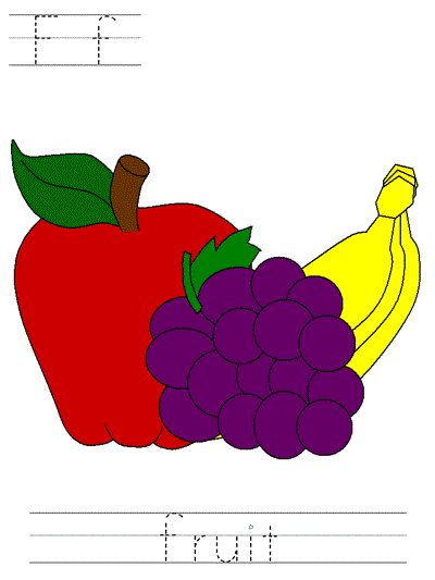 Printable print practice worksheet - Ff fruit