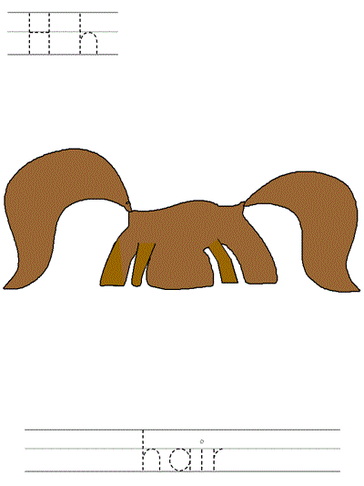 Printable print practice worksheet - Hh hair