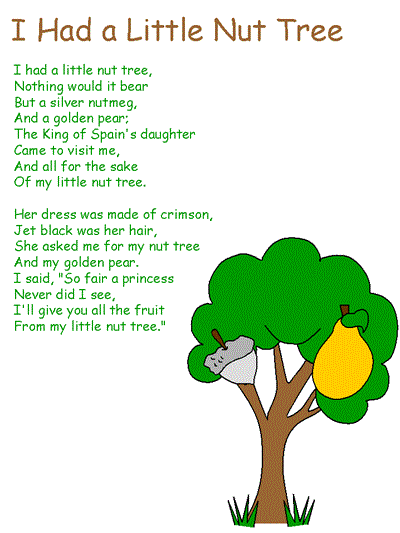 I Had a Little Nut Tree coloring page