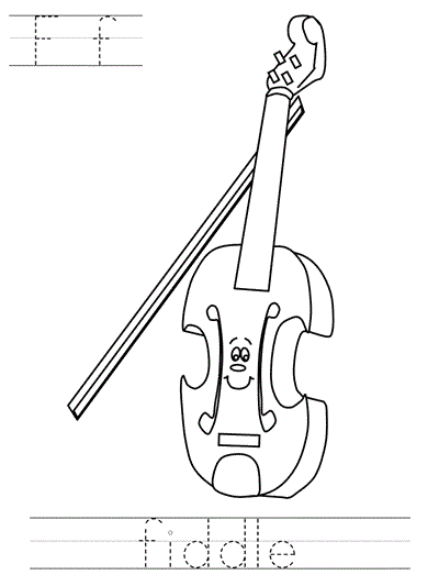 Printable print practice coloring page - Ff fiddle