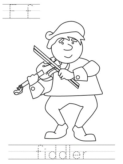 Printable print practice coloring page - Ff fiddler