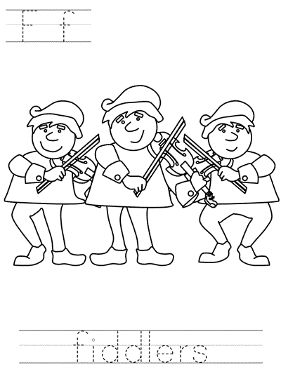 Printable print practice coloring page - Ff fiddlers