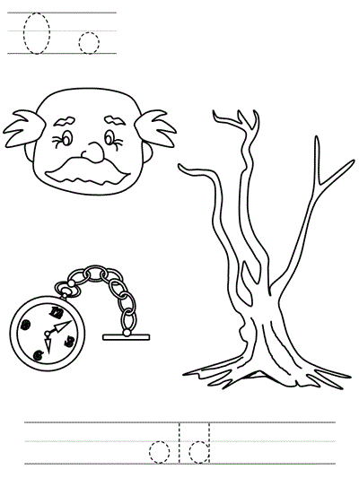 Printable print practice coloring page - Oo old