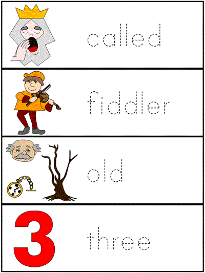tracer word wall words - called, fiddler, old, three